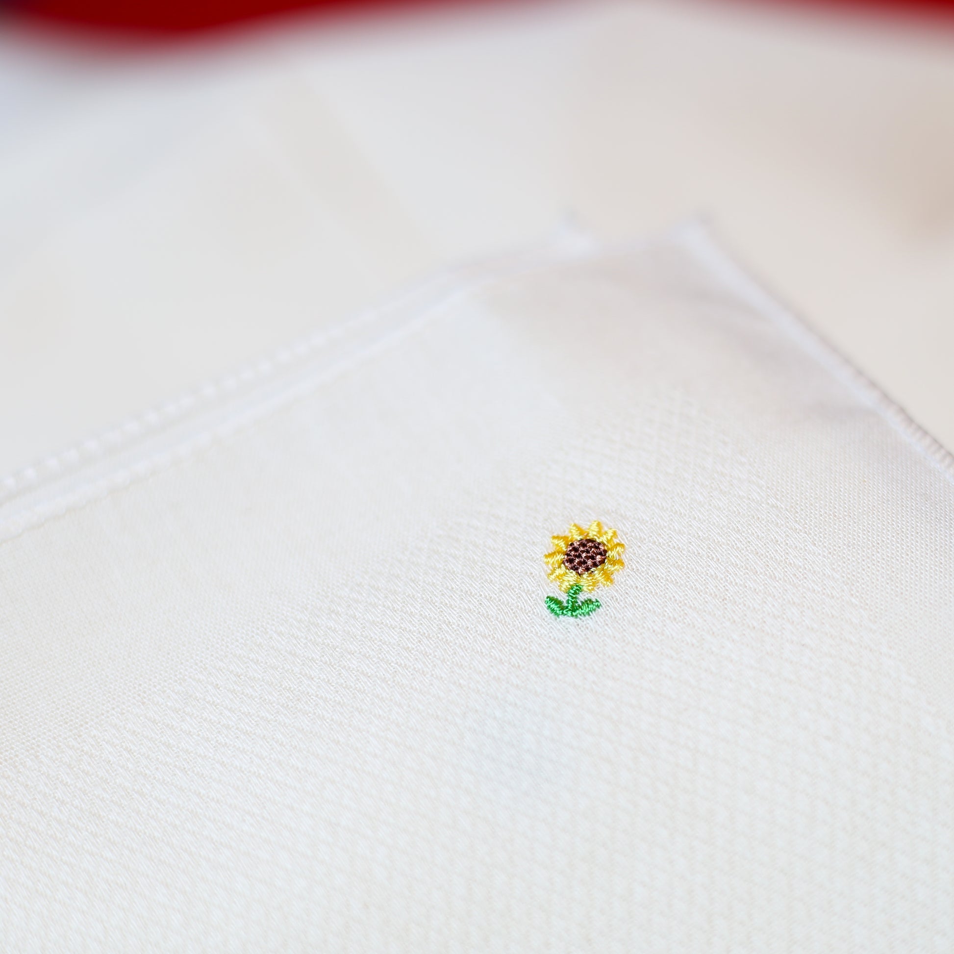 handkerchief organic cotton soft sustainable sunflower embroidery hanky gang