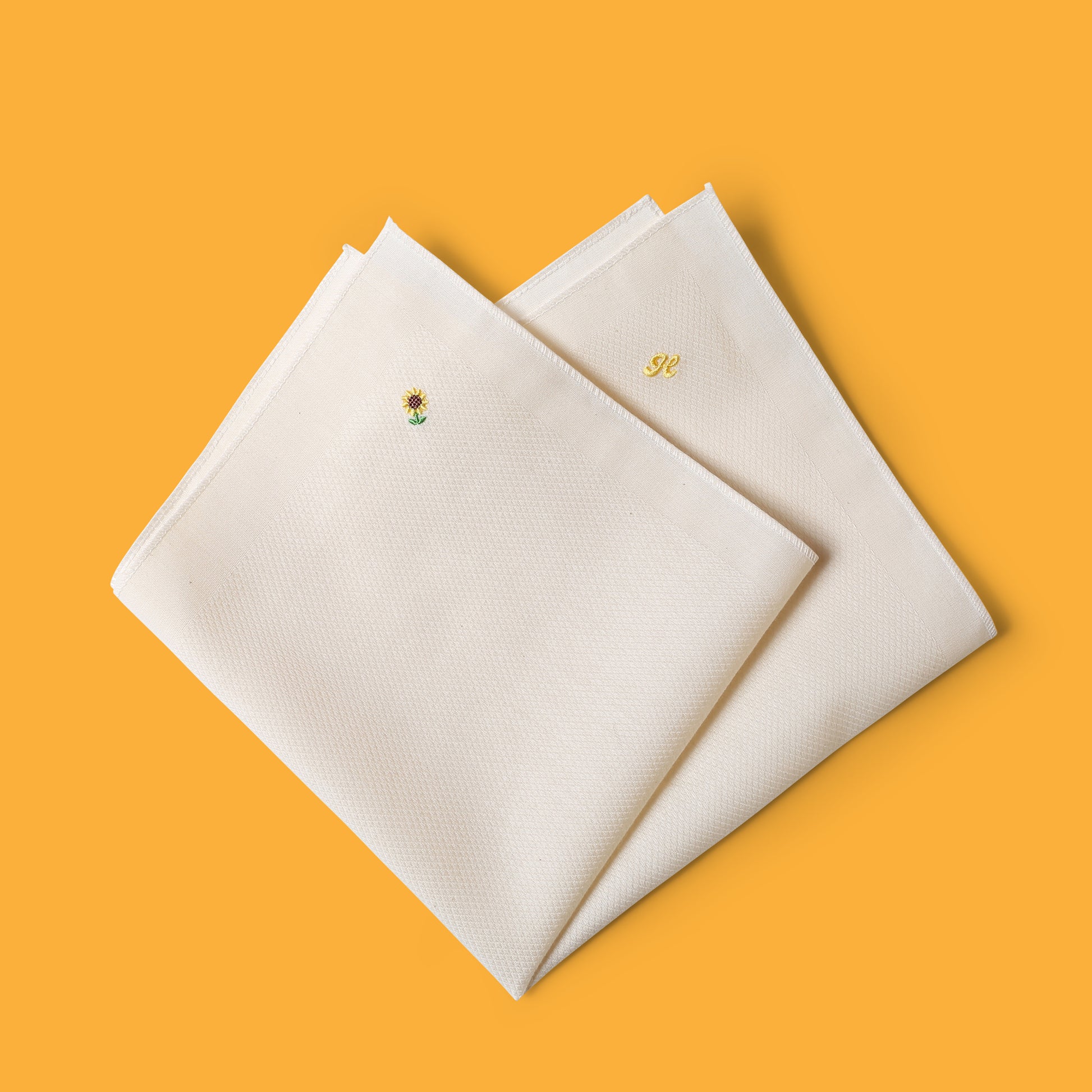 handkerchief organic cotton soft sustainable sunflower embroidery hanky gang